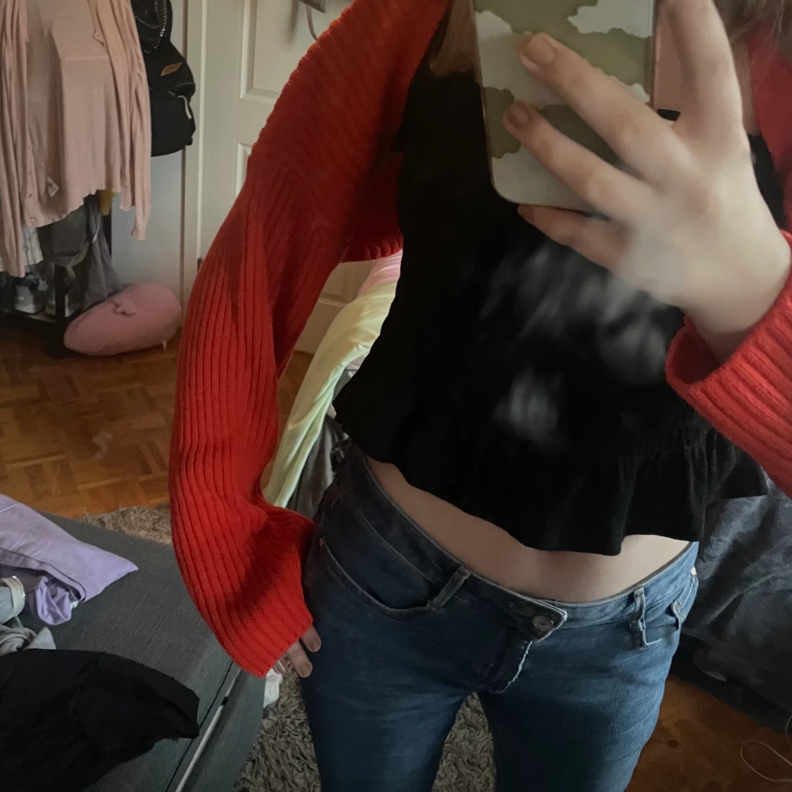 Röd kort kofta - 91