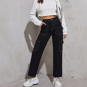 Black Denim Cargo Pants - These denim cargo pants have no damage, and they are a size 34EU.  The quality is decent, and I am selling them for a cheaper price too.