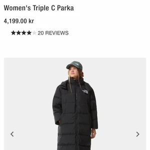 The North Face woman’s Triple C Parka   - Säljer min vinterjacka från The North Face. Väldigt bra skick (endast använd fåtal gånger) lite för stor för mig. Köpte för 4200kr men säljer för 3200kr. Priset kan diskuteras. Skriv gärna om ni har frågor😊