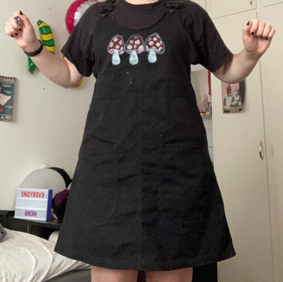 Black overall dress - 90