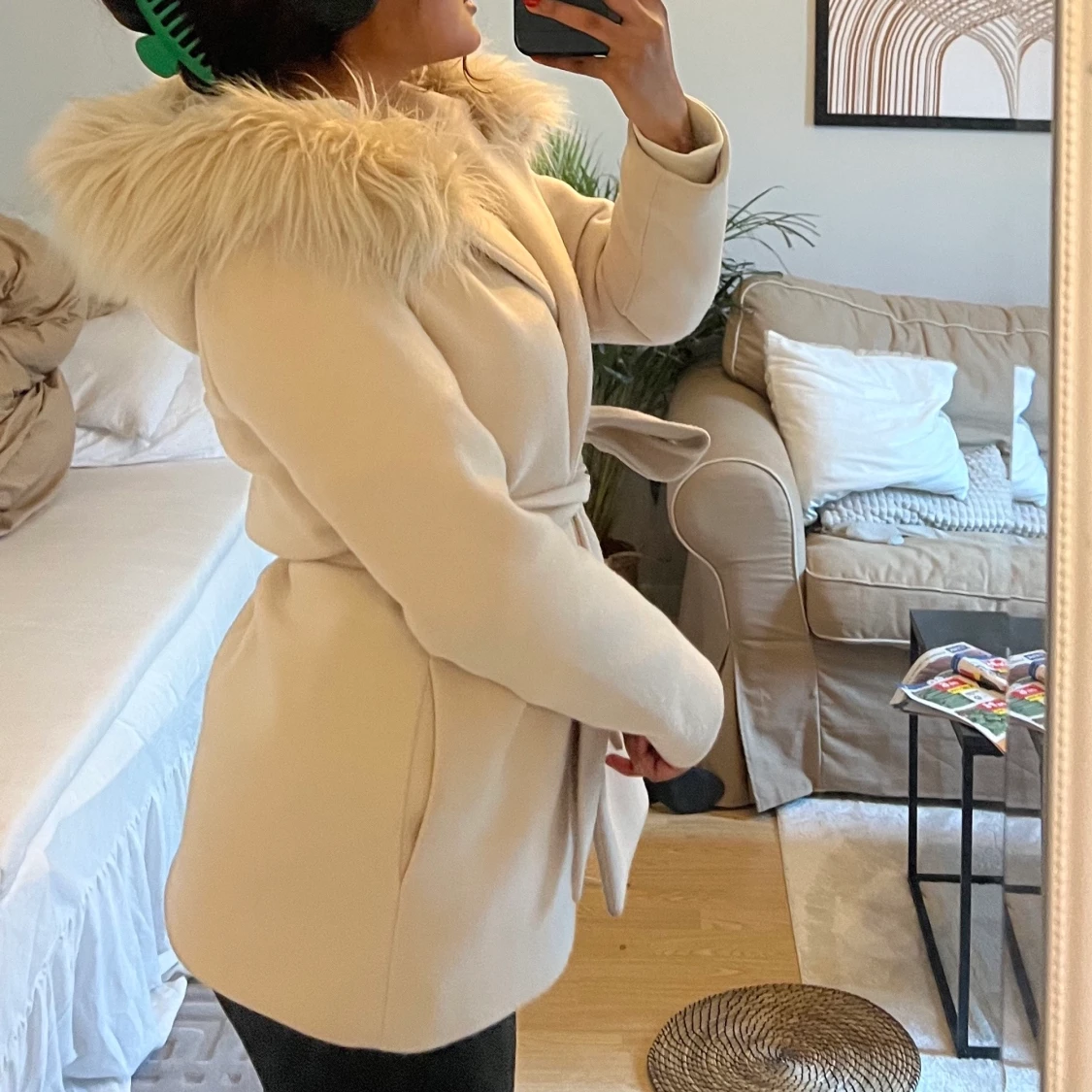 Kort beige kappa - 90