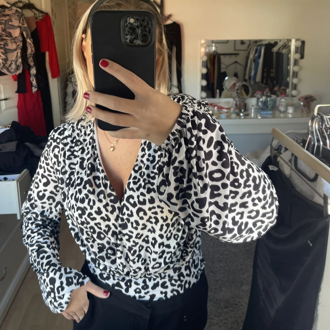 Leopardmönstrad body - 90