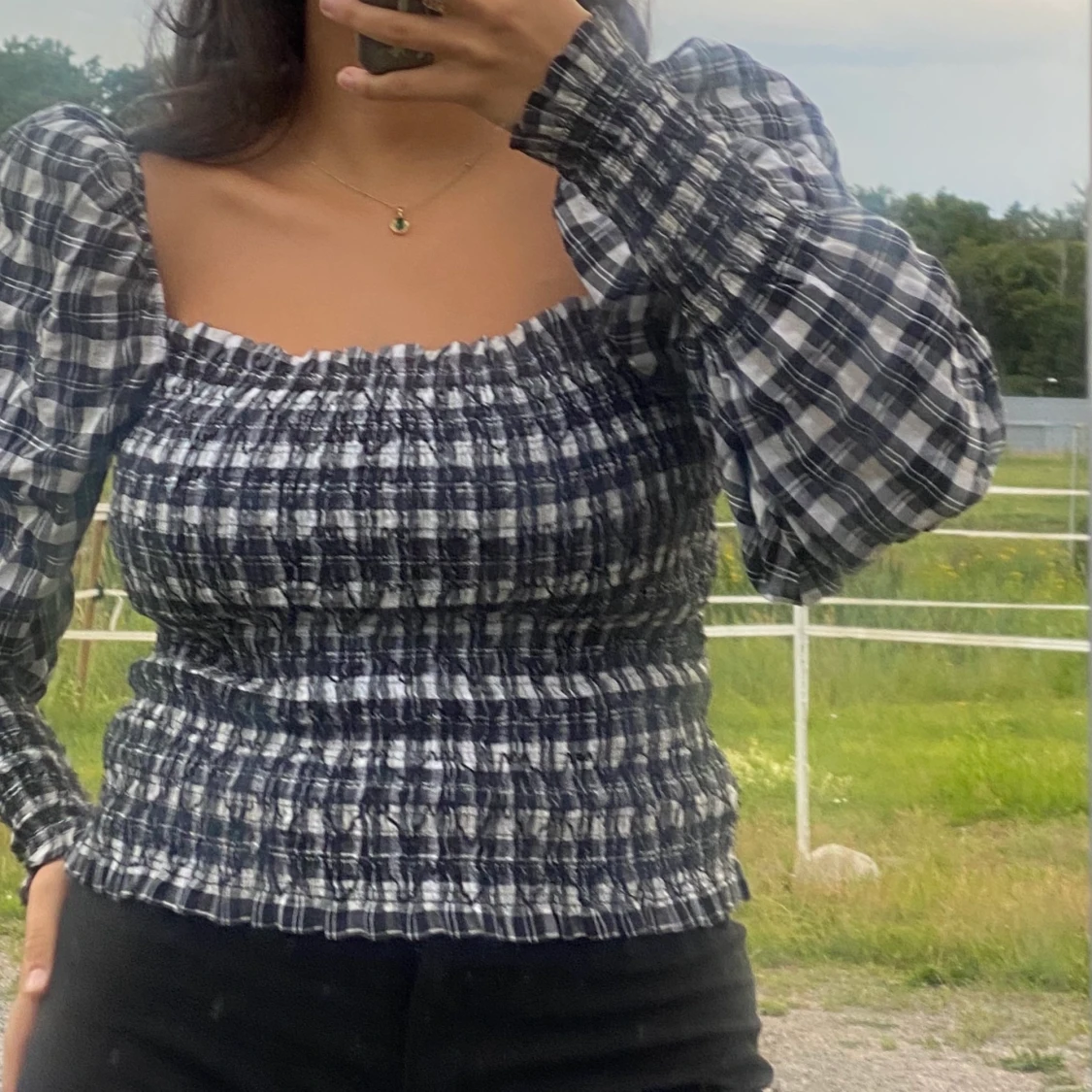 Snygg rutig topp - 90