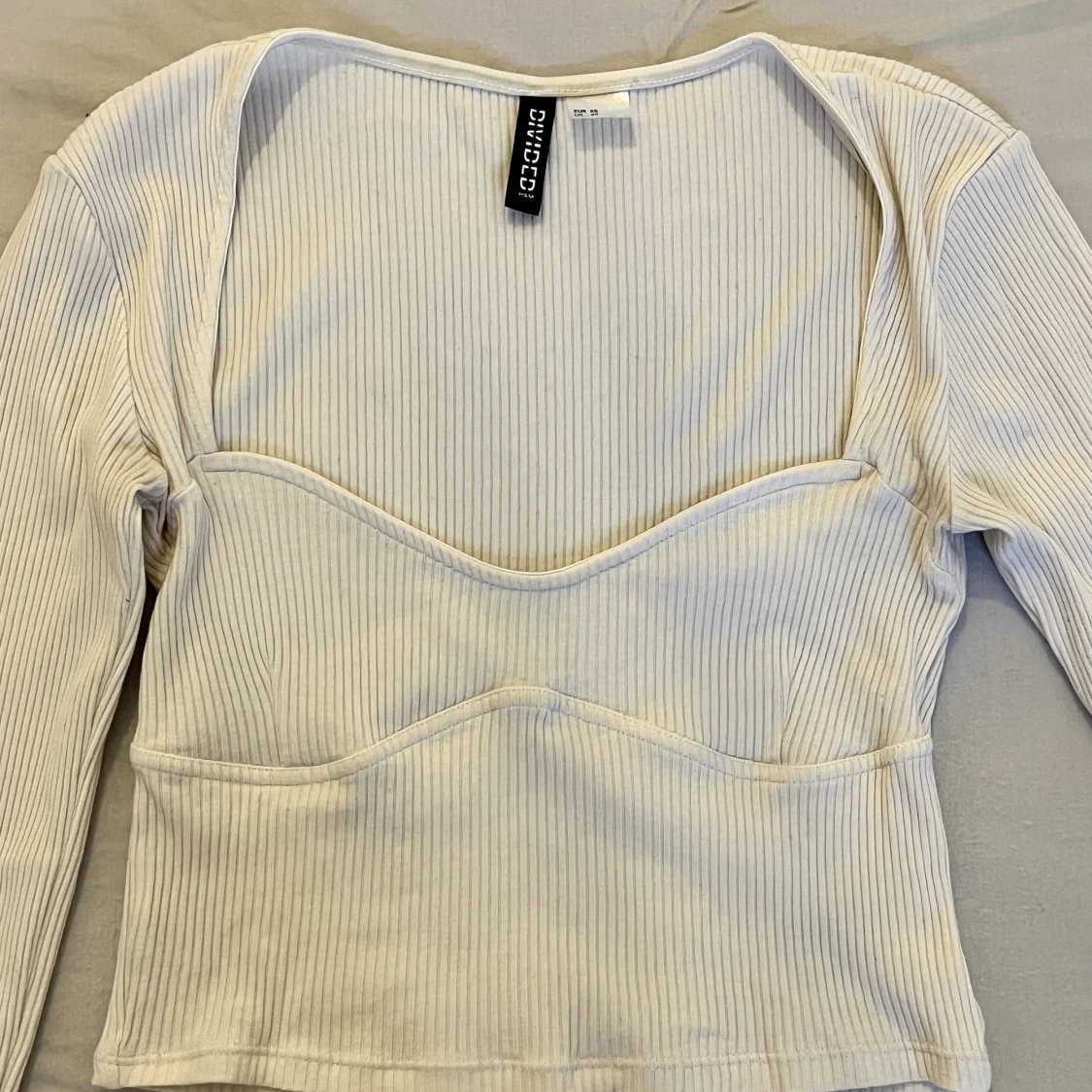 Vit ribbad topp / tröja - 90