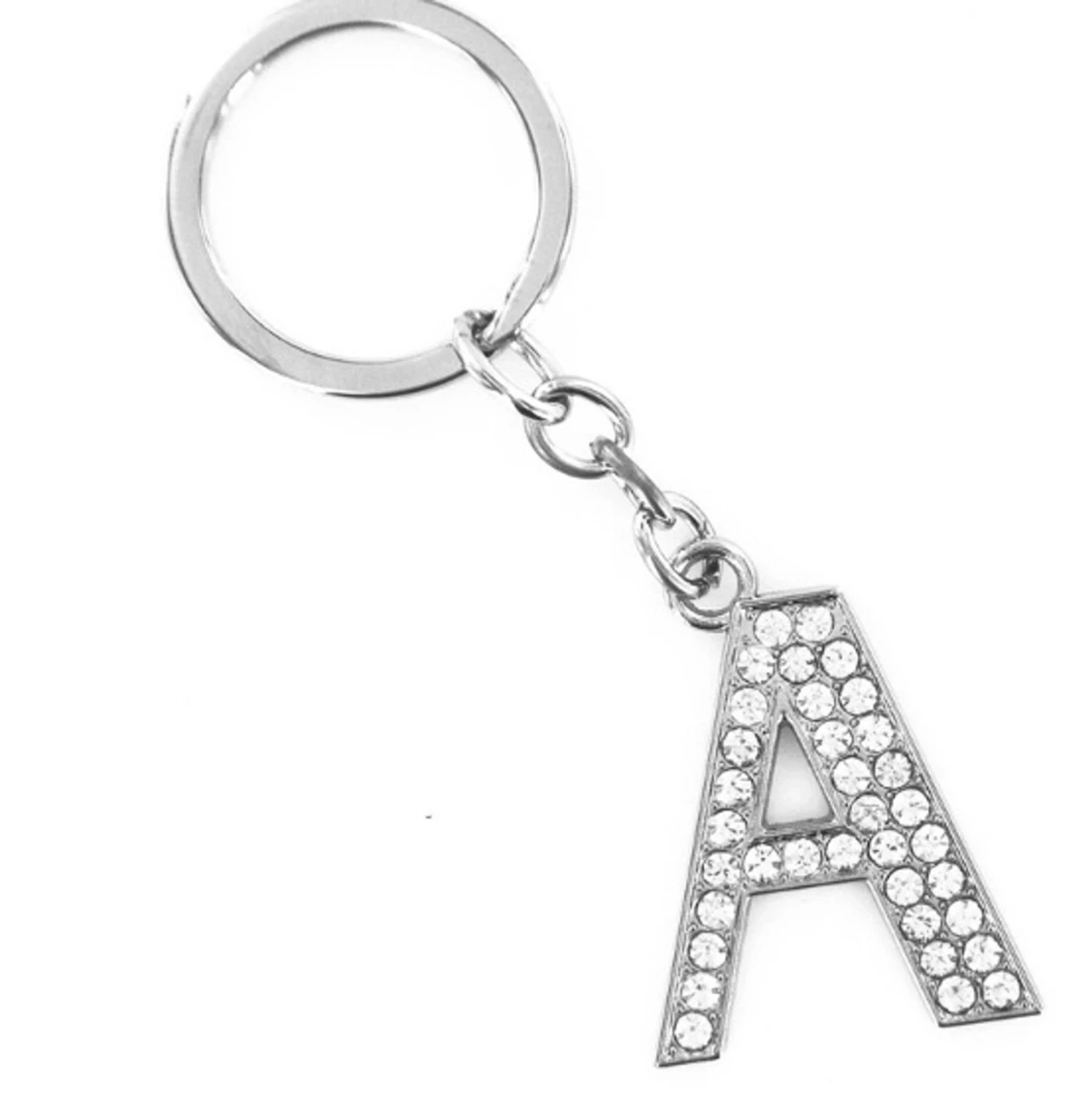 Stora Bokstaven Nyckelring med Strass - 91
