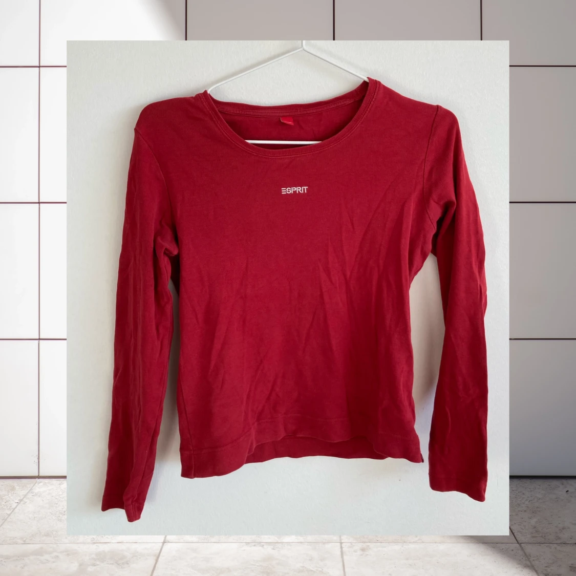 đč röd, lĂ„ngĂ€rmad t-shirt, ESPRIT, s