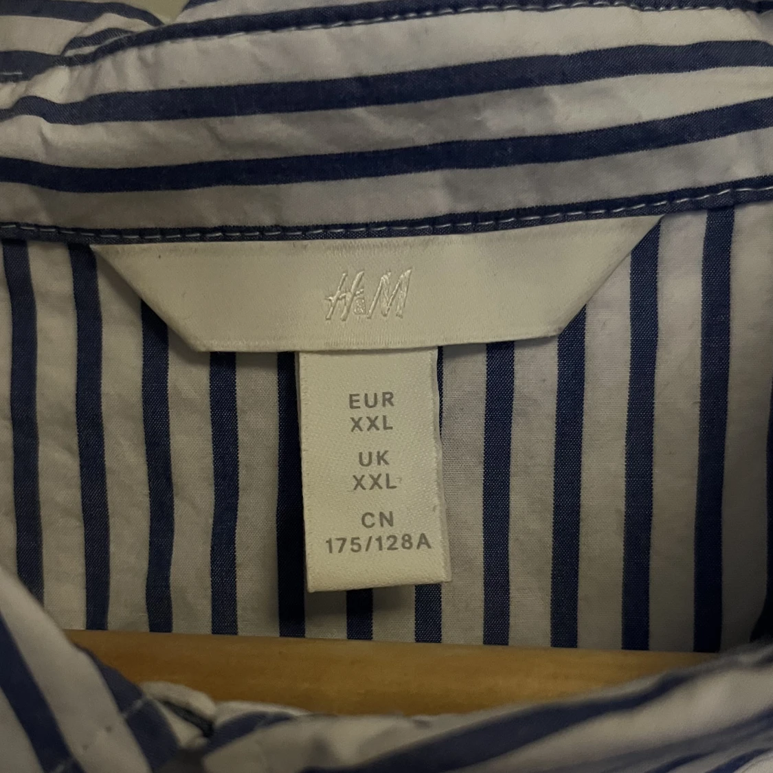 Blå Vit Oversized Skjorta - 90