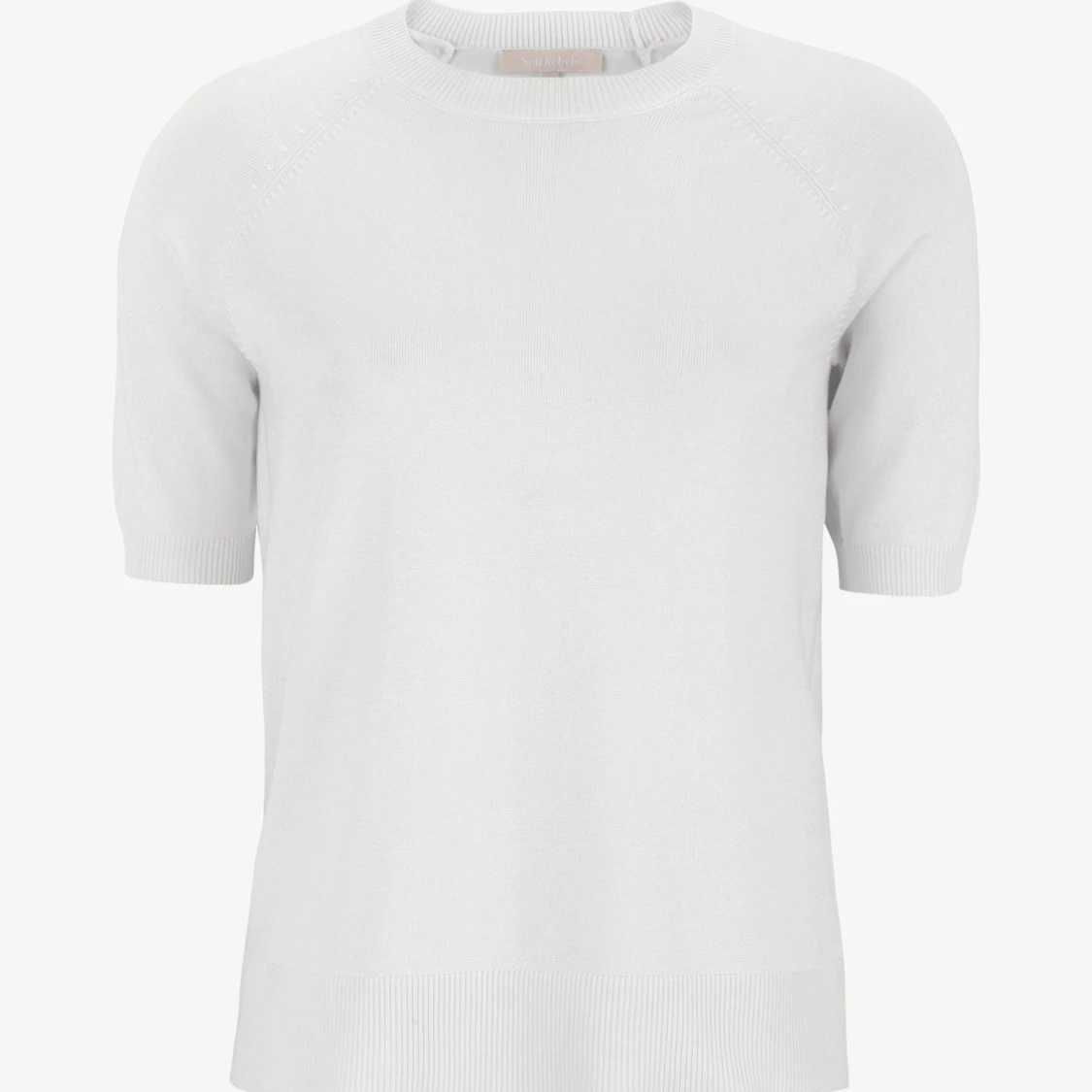 Vit stickad t-shirt