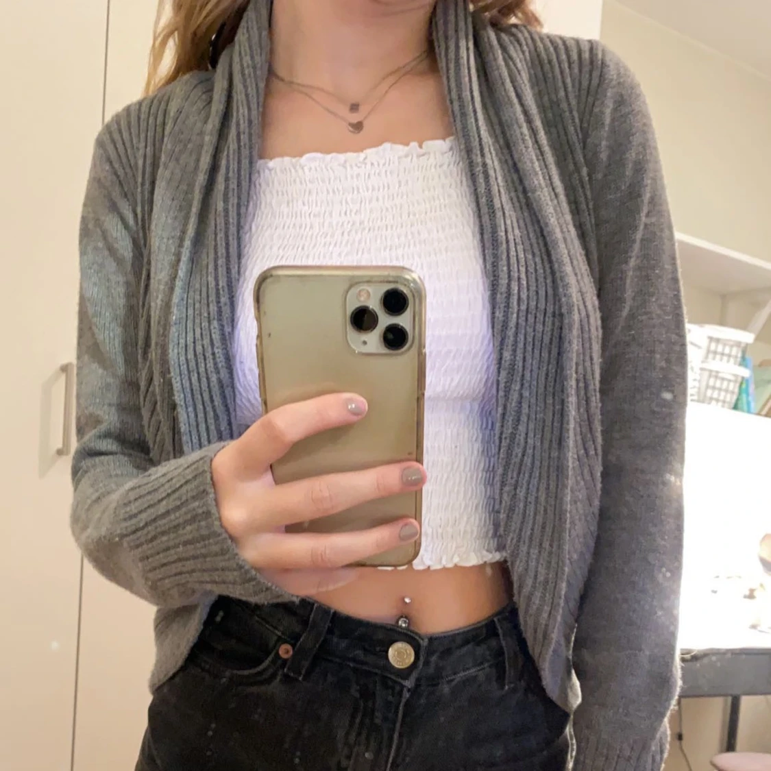 Grå kofta hm strl xs  - 90