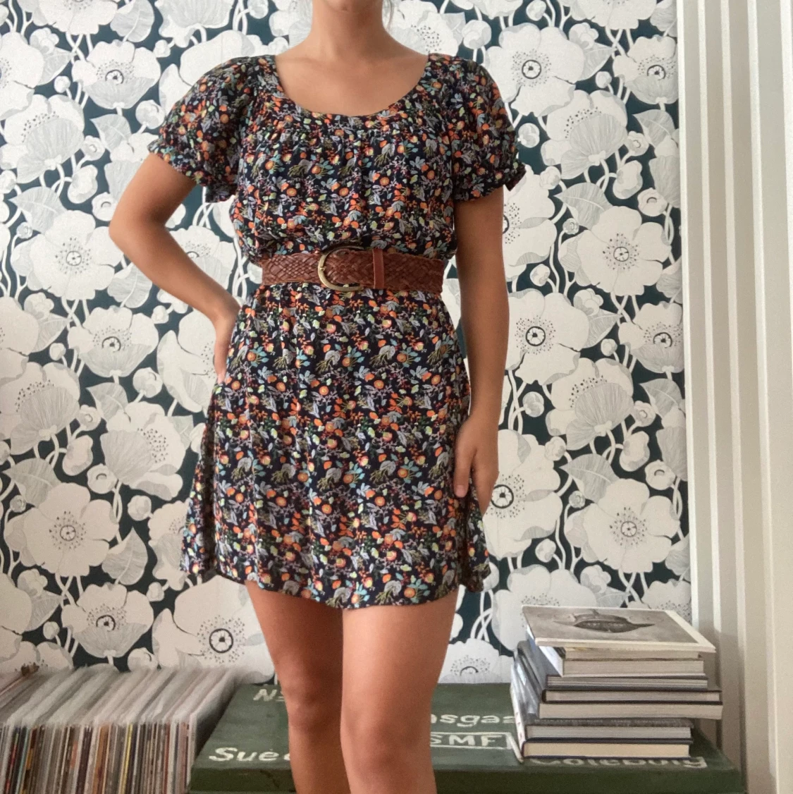 Blommig klänning  - 90