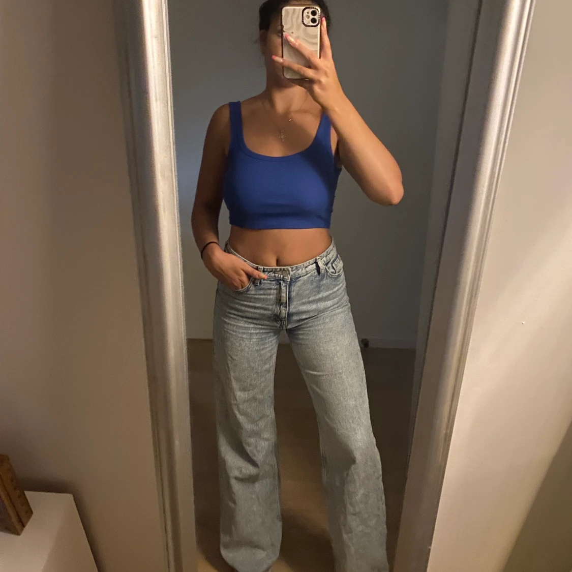 Blå baggy jeans  - 90