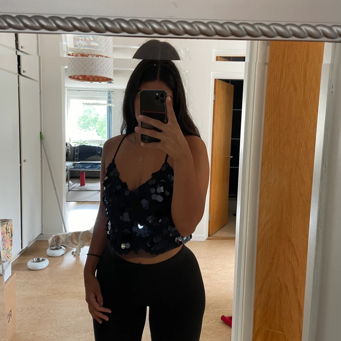 Paljett linne storlek M