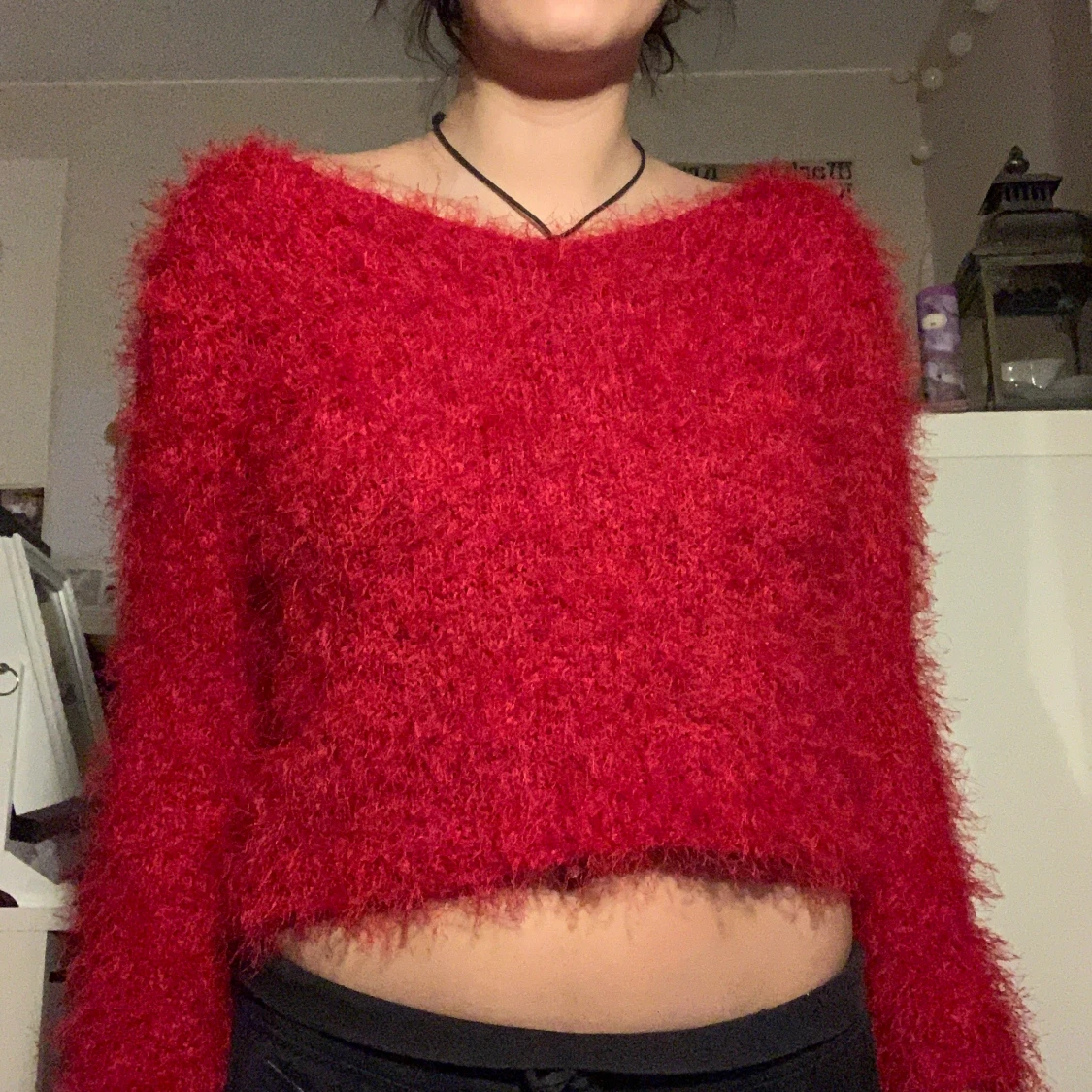 Lurvig röd långärmad
