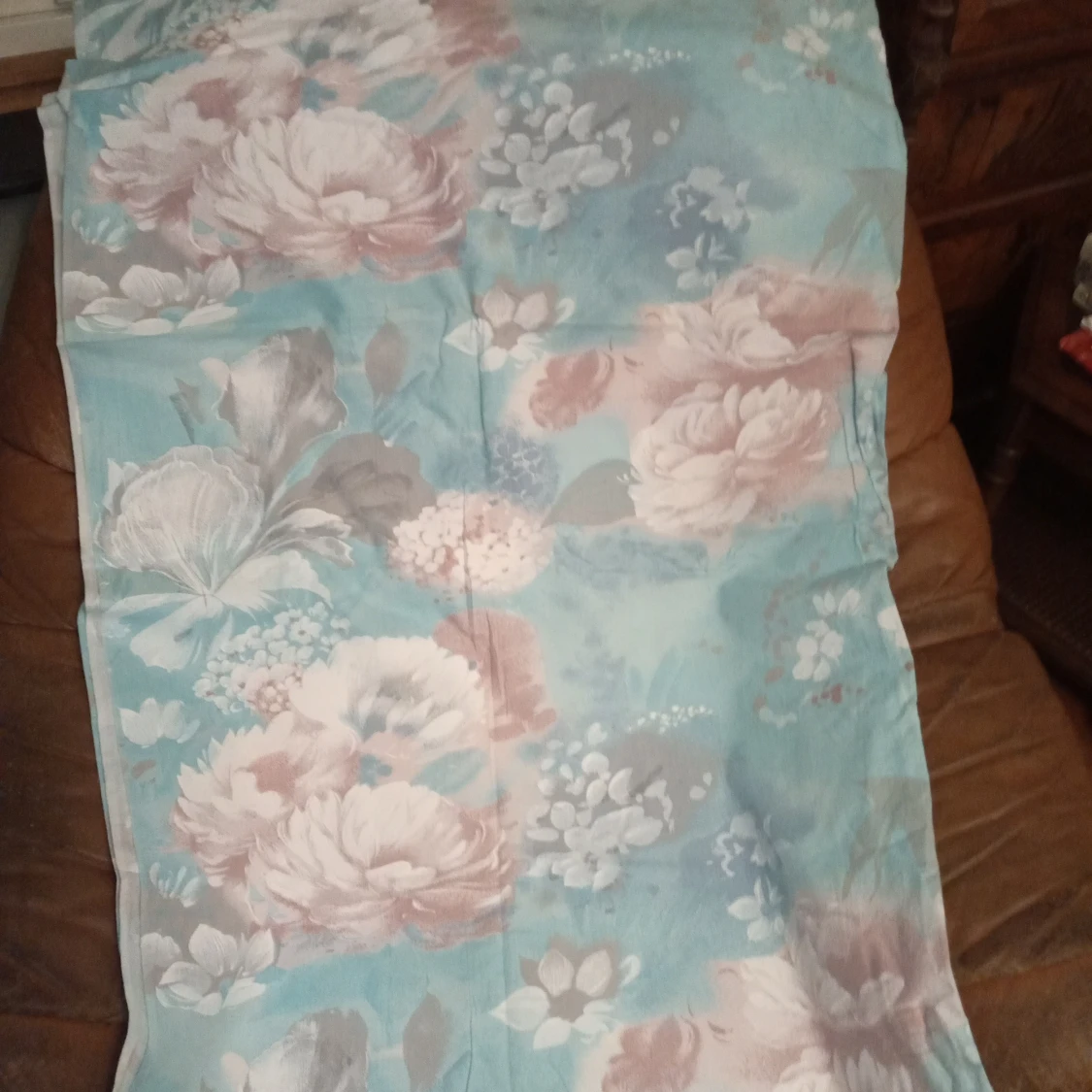 Gardintyg metervara 10 metersbunt turkos . - 90