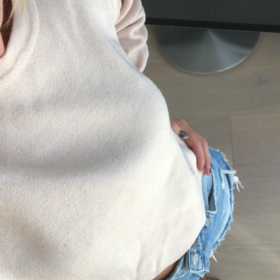 Stickad sweatshirt  - 90