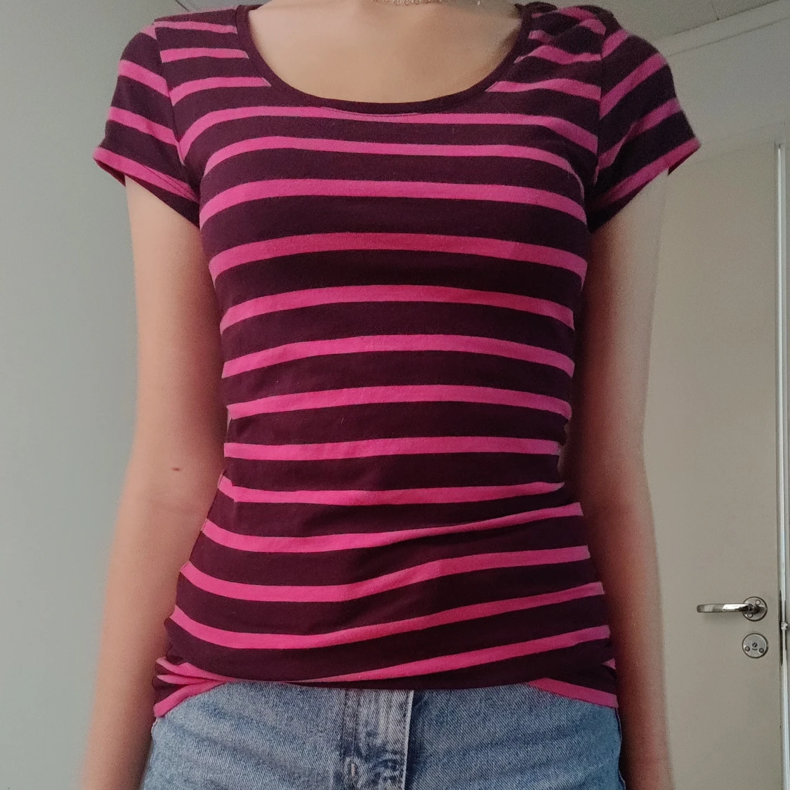 Randig lång t-shirt