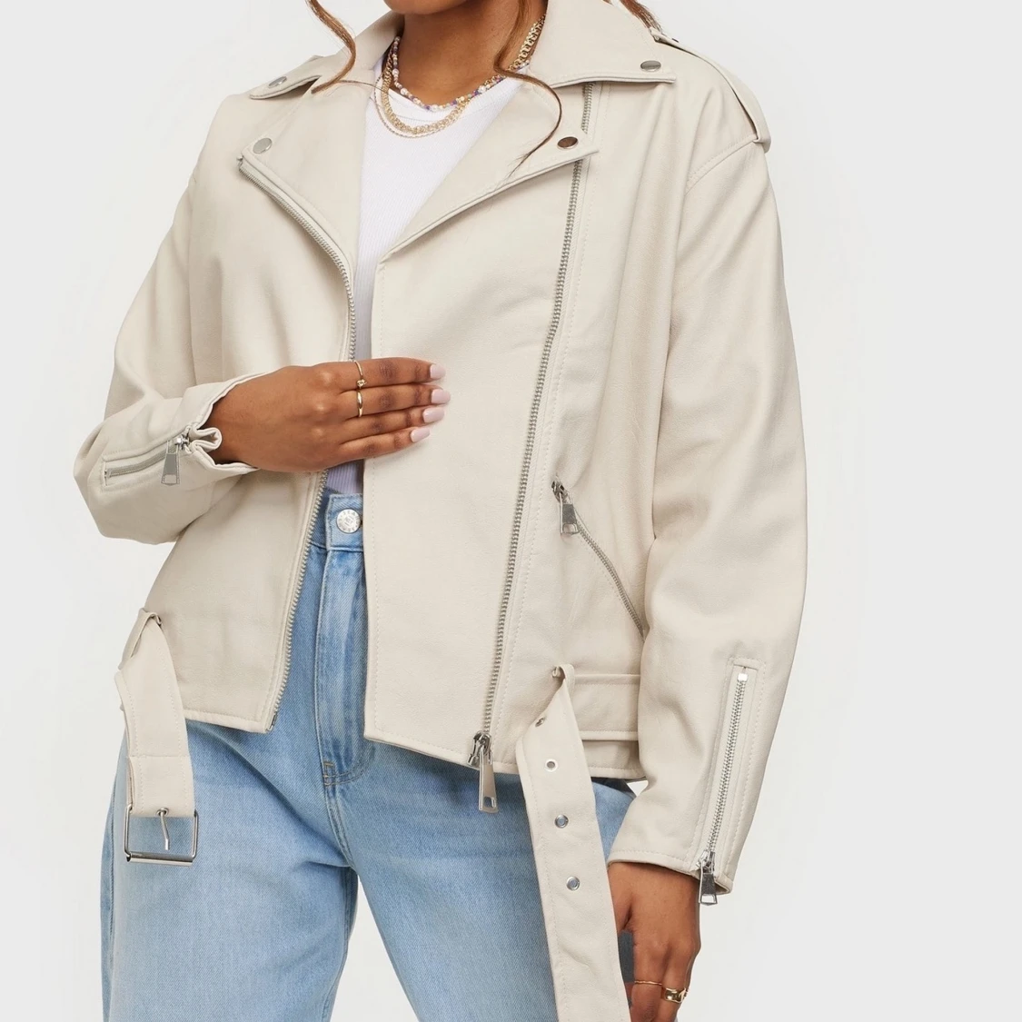 Beige Skinnjacka - 90