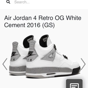 Jordan 4 retro OG  white cement  - Säljer dessa skor för använder de inte så mycket har tröttnat på de och har andra par 4or och de kom till minst användning. Det är bara och skriva om ni vill ha mina egna bilder på skorna😊