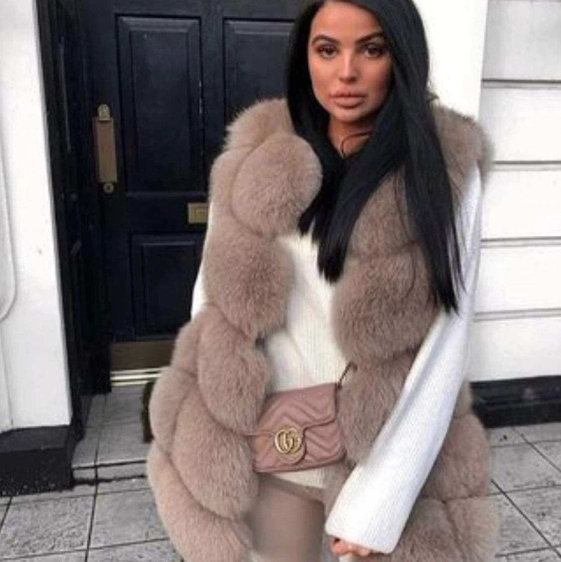 Äkta päls väst i storlek S/ 36  - 91