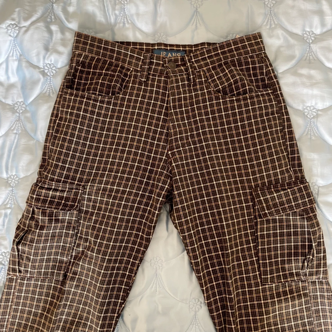 Bruna vintage cargopants byxor plaid  - 91