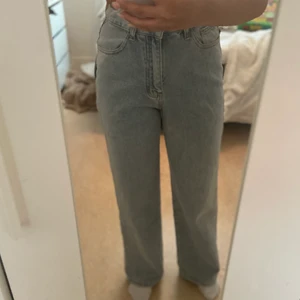 Blå/grå jeans - Dessa jeans är blåare i verkligheten. Aldrig använt då jag tycker dom är för stora och för vida för mig.. men passar i längden jag är 164 cm lång. Ordinarie pris är 219 kr. Du står för frakten.