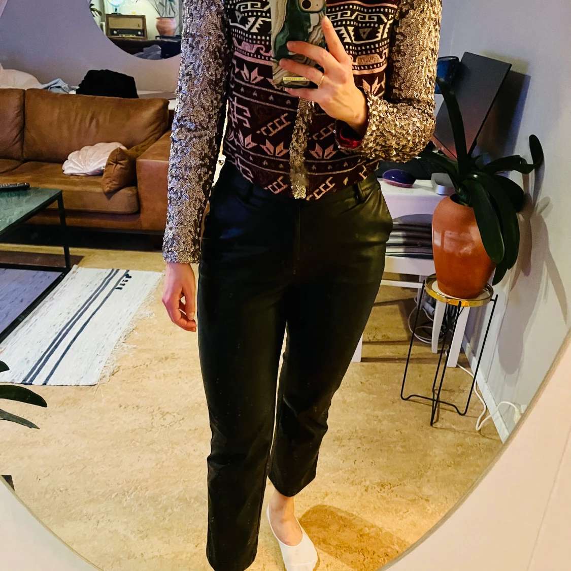 Kort jacka/top med paljetter - 90