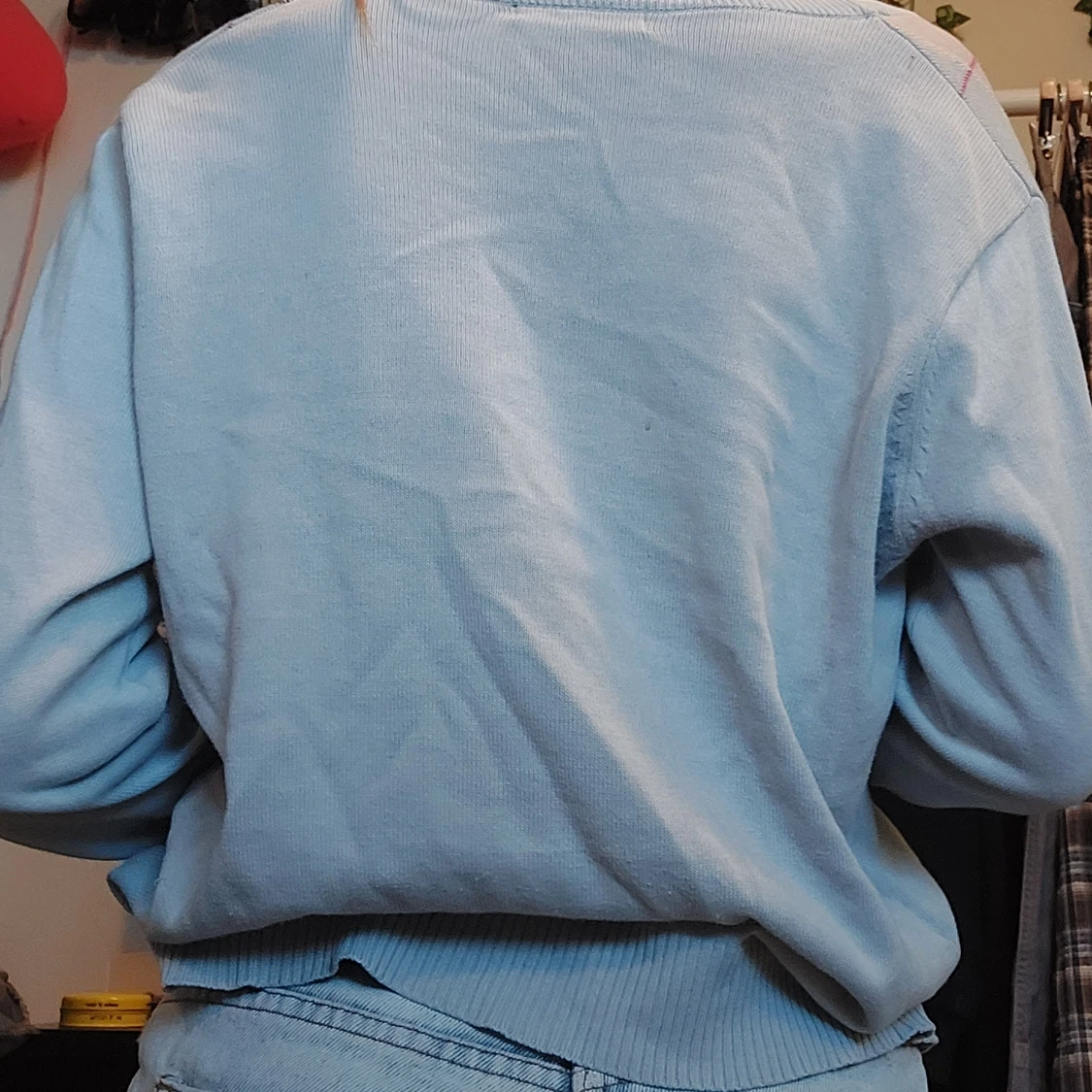 Ljusblå farfarströja - 90