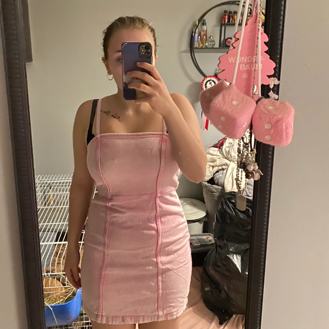 Rosa jeansklänning - 91