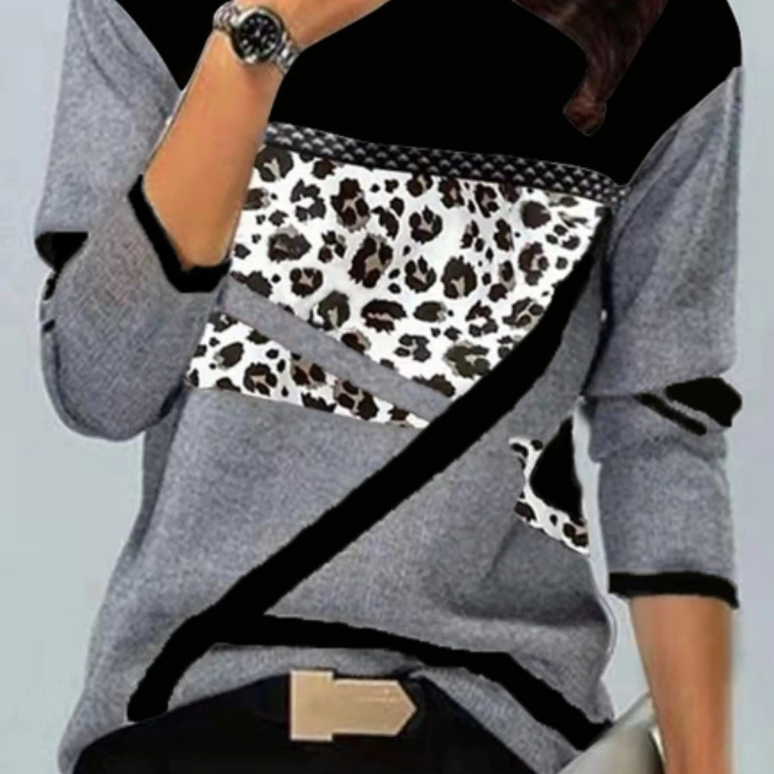 Leopardmönstrad Tröja  - 91