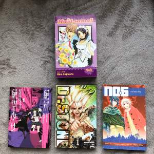 1&2 volymen av Maid-sama: 200kr 1 volymen av Ultra despair girls: 70kr 1 volymen av Dr.stone: 50kr 9 volymen av No.6: 70 !