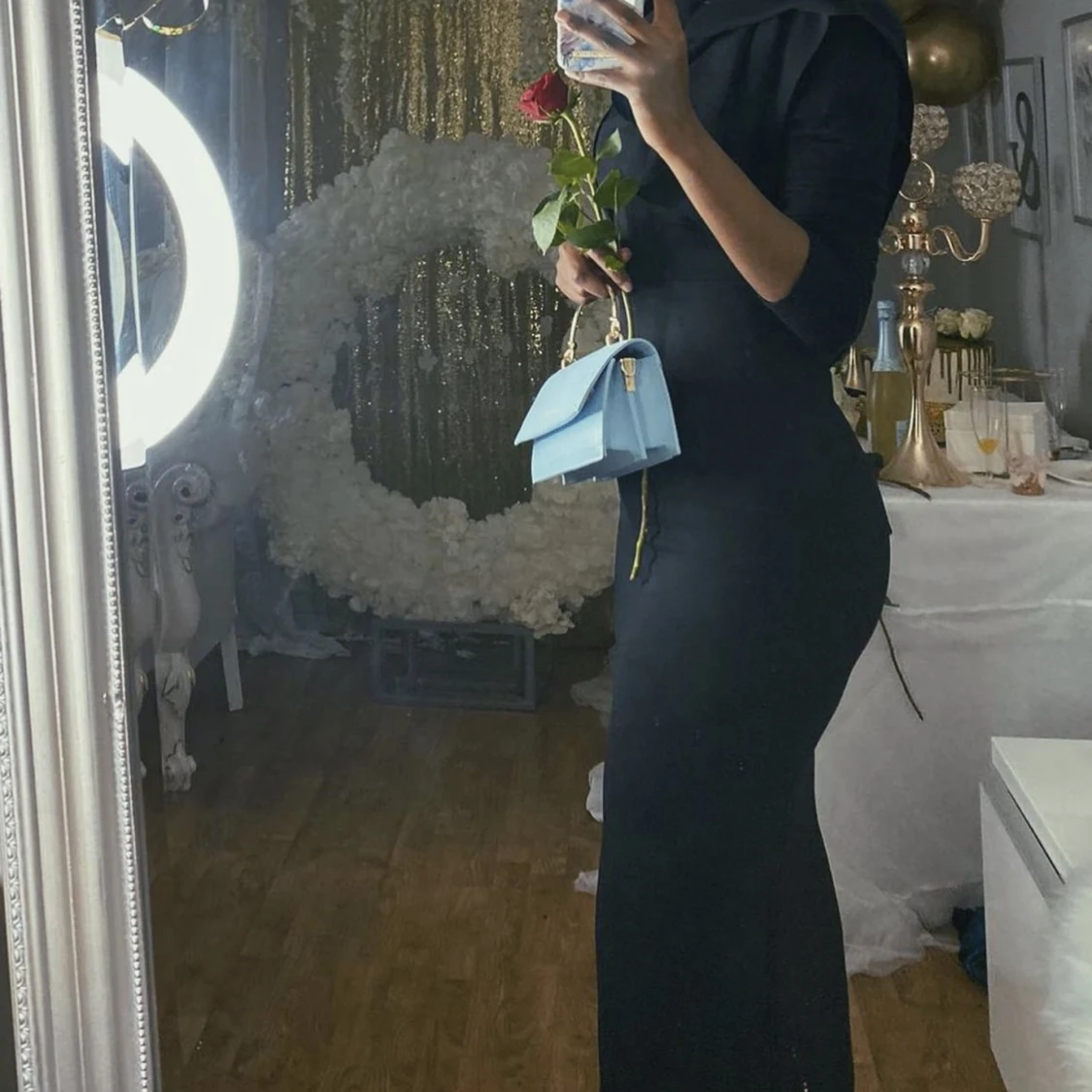 Svart One Shoulder Maxiklänning - 90