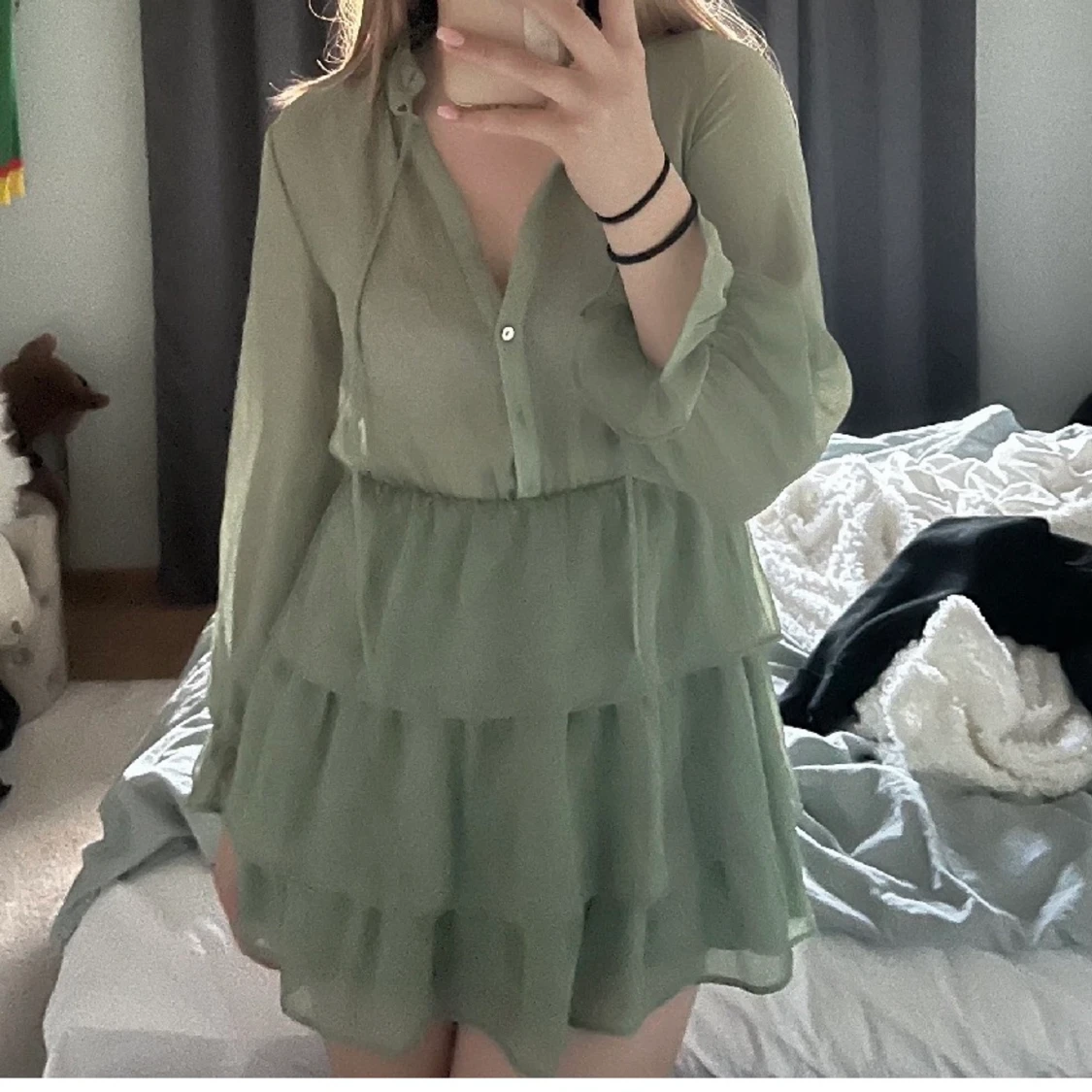 Grön zara klänning