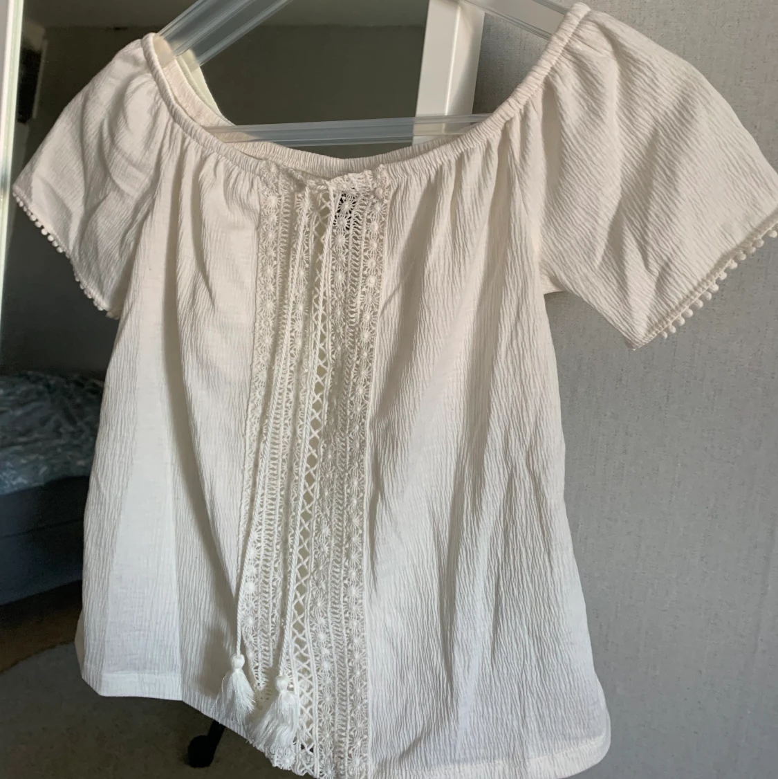 Vit blus topp - 90