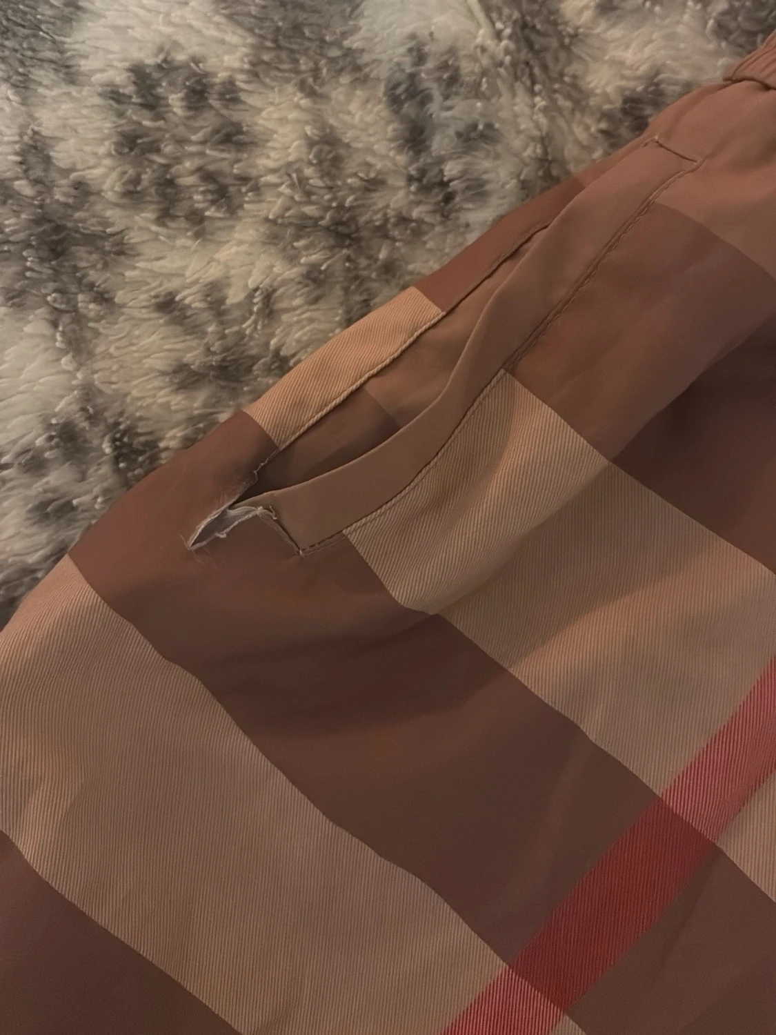 Rutig beige och brun shorts - 1