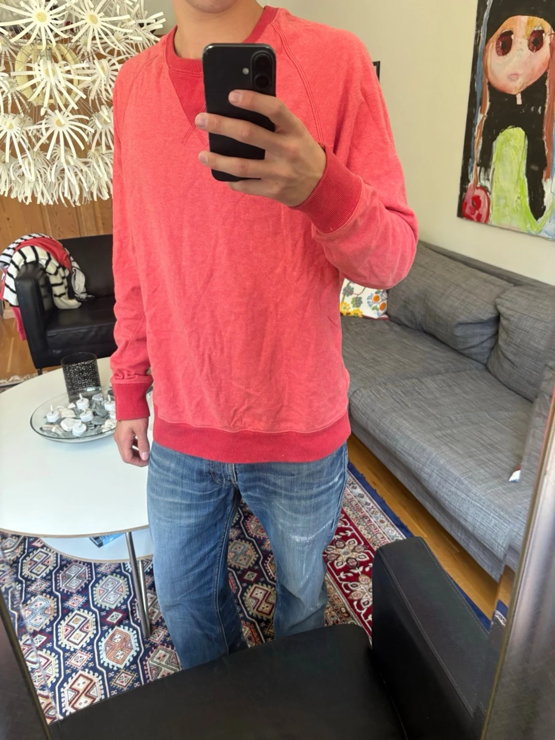 Sweatshirt med ribbade muddar - 1