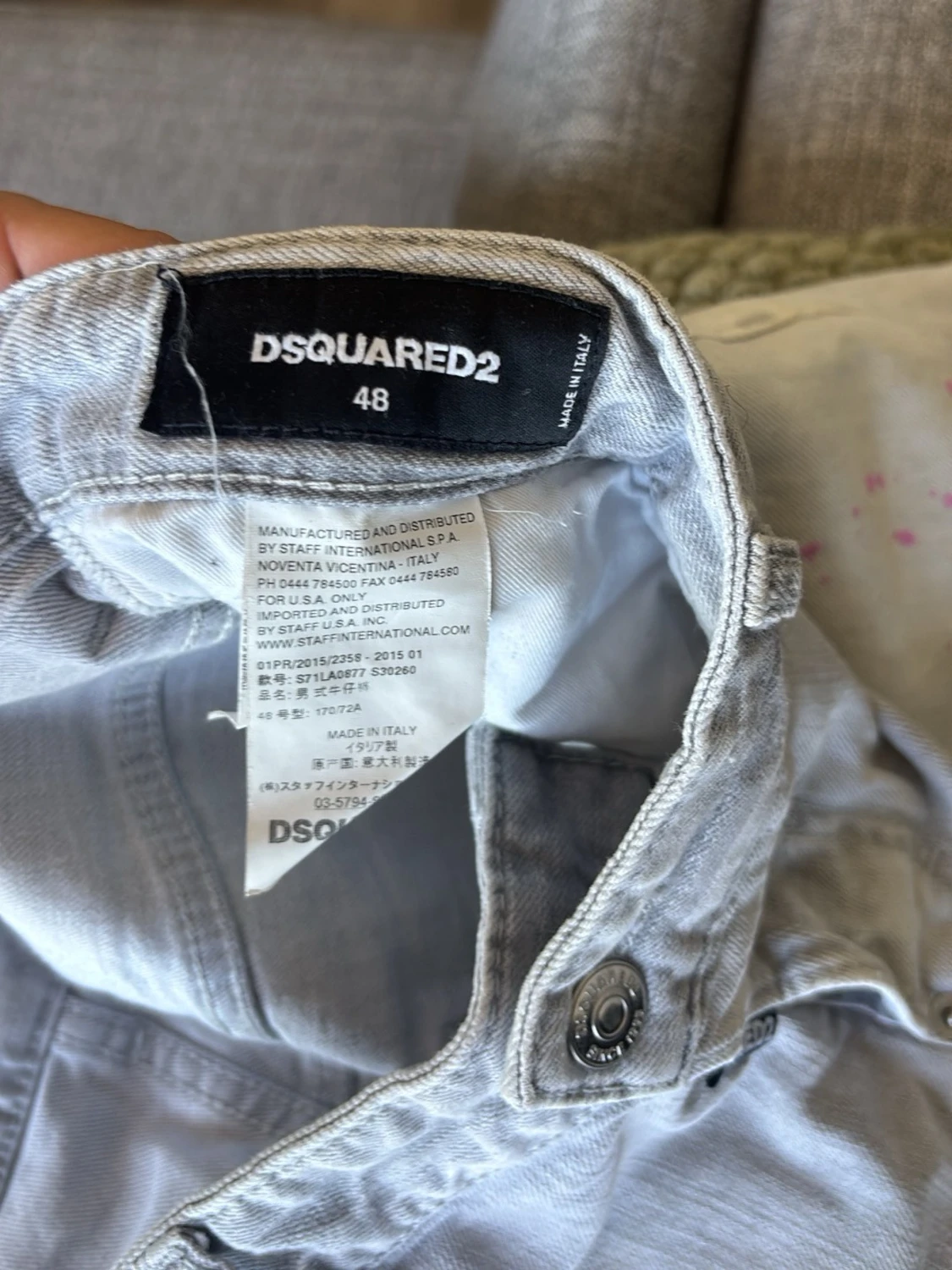 Ljusgrå jeans med färgstänk - 2