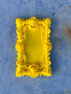Gothic Baroque Skull Photo Frame - ▫ Size: 8x14.5 cm / 3.1x5.7 inches ▫The frame is suitable for a photo of: 6x11.5 cm / 2.4x4.5 inches ▫ Material: 3D-printed PLA plastic ▫ Lightweight ▫ Shipped with double-sided tape