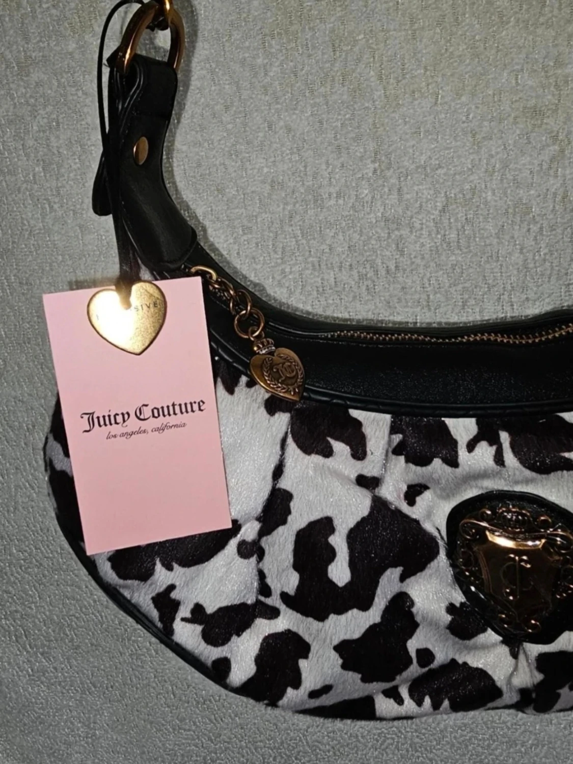 Juicy Couture axelväska med ko-mönster - 2
