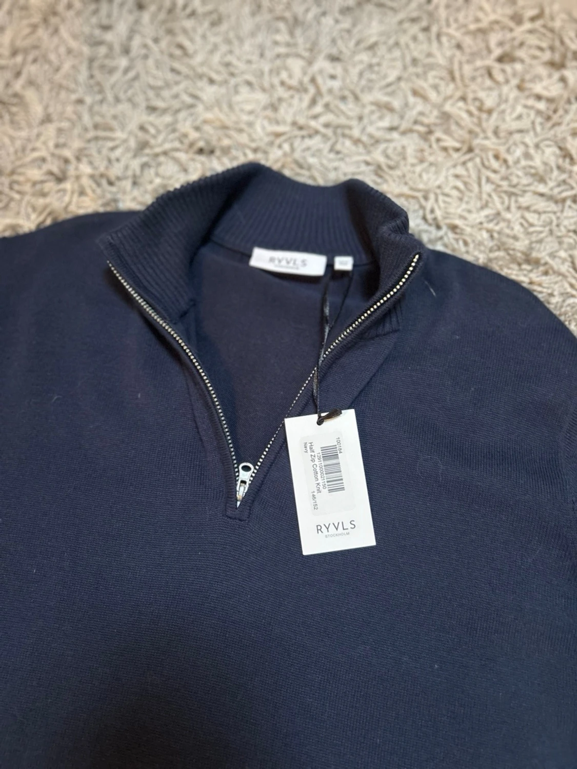 Mörkblå halvzip tröja - 1