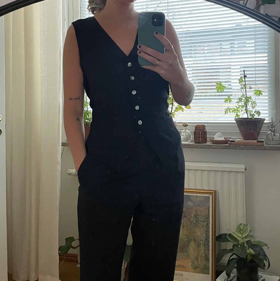 Svart kostymväst - 90