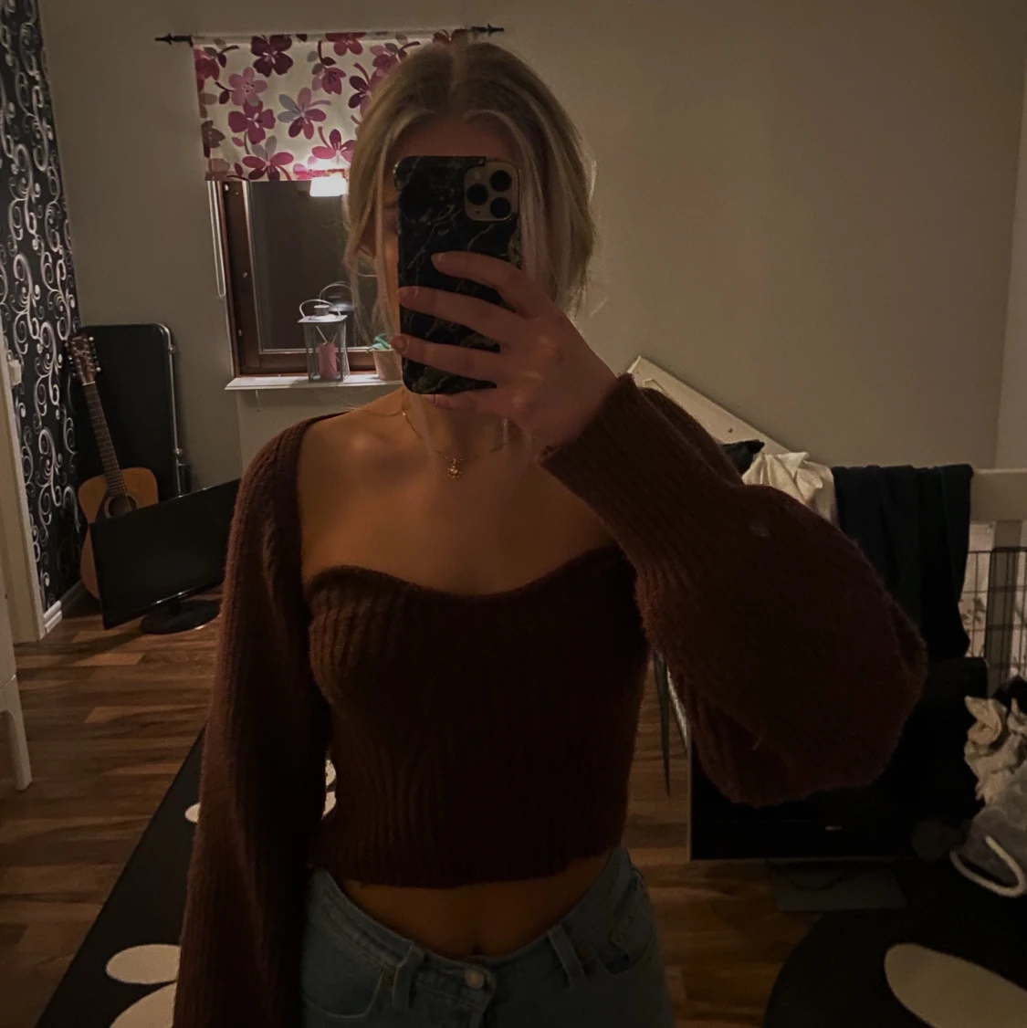 Stickad kofta & topp - 90