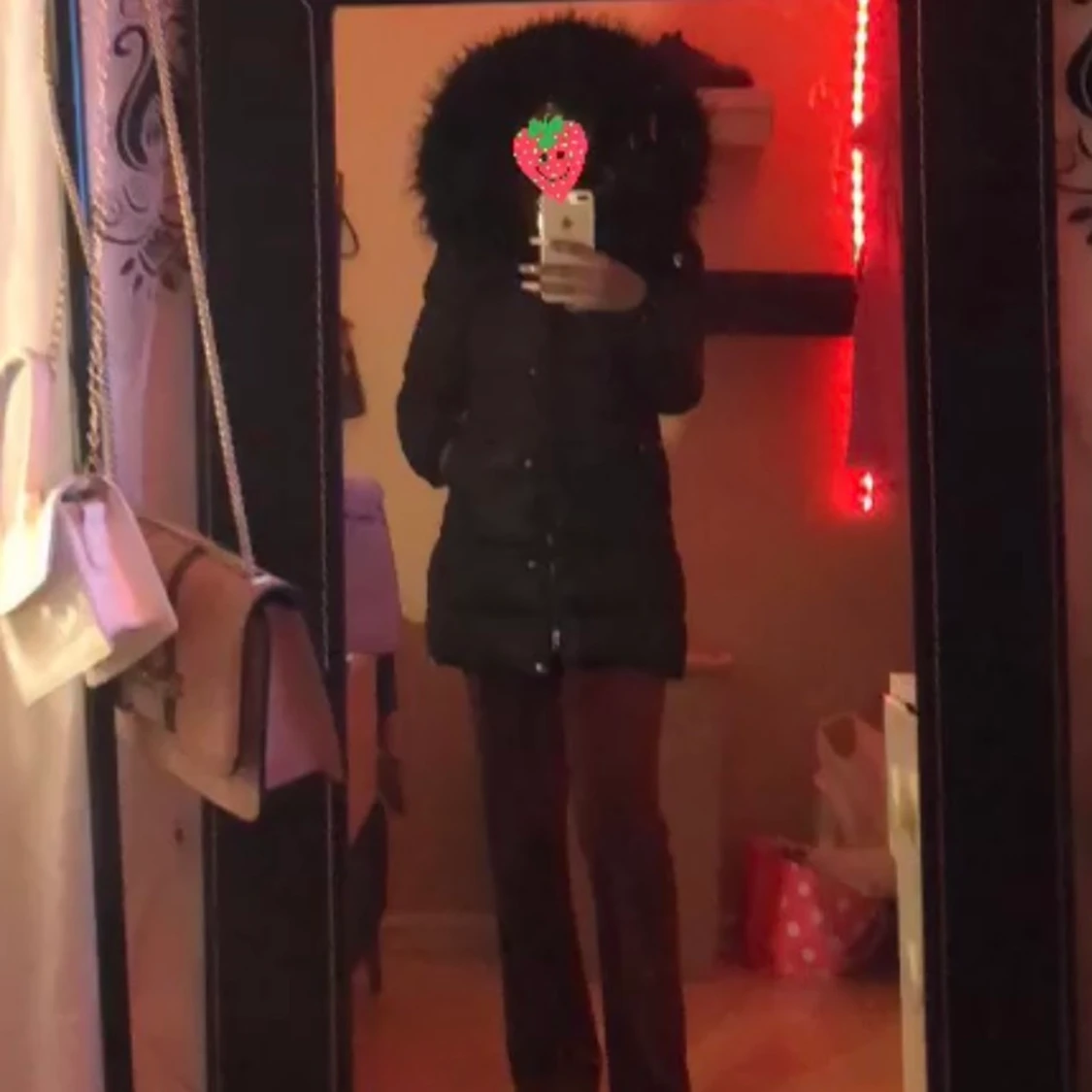 Svart päls jacka - 90