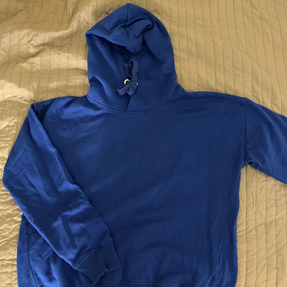 En superfin blå hoodie som är i super bra skick då den knappt är använd. Det är i storlek M men skulle säga att det mer är en M/L. 150+frakt, men kan köpas för 100+ frakt vid snabb affär.. Hoodies.