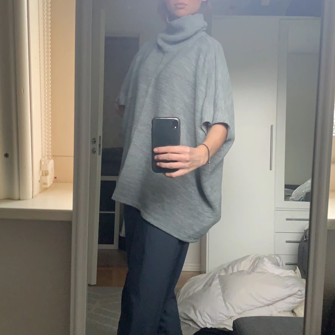 Stickad poncho  - 90