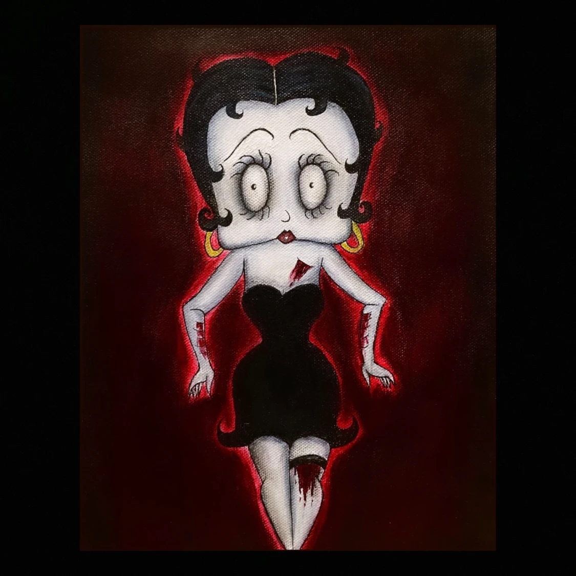Handmålad Betty Boop tavla 