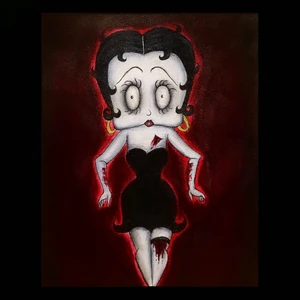 Handmålad Betty Boop tavla  - Jag säljer en handmålad Betty boop tavla som är målad på duk. Frakten ingår i priset :)