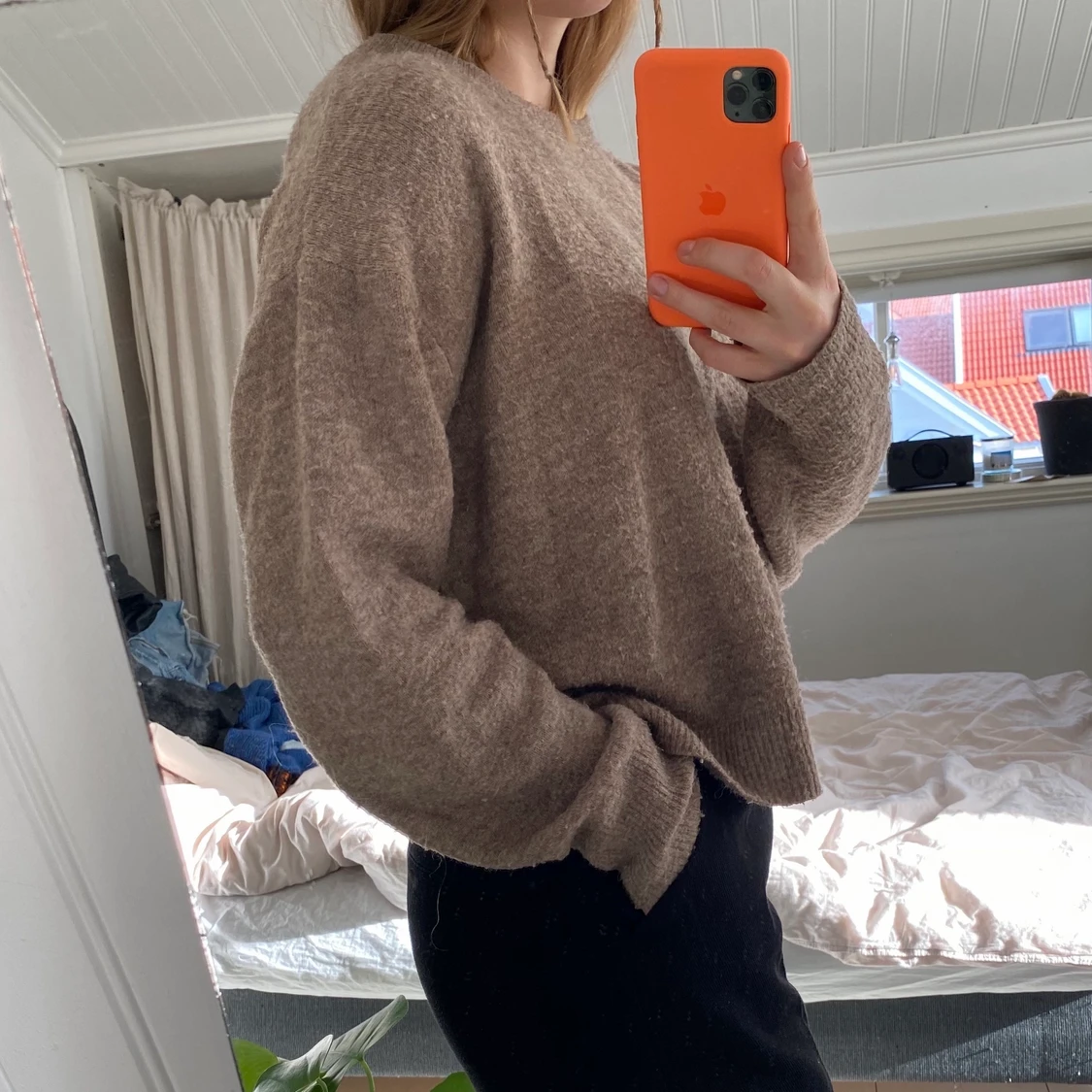 Beige stickad tröja 