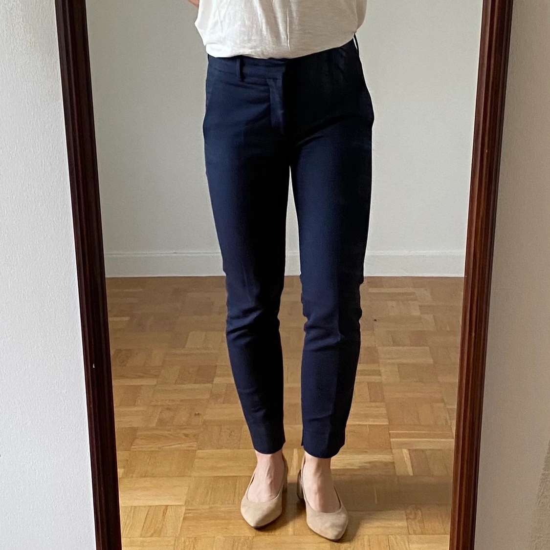 Mörkblå kostymbyxor, stlk S