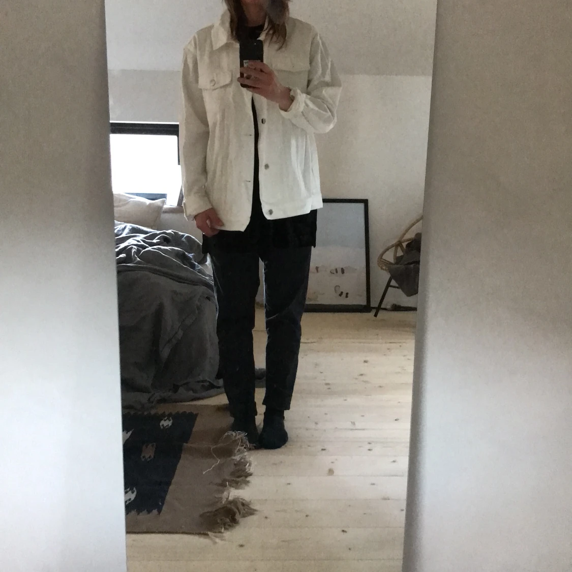 Vit jeansjacka oversized