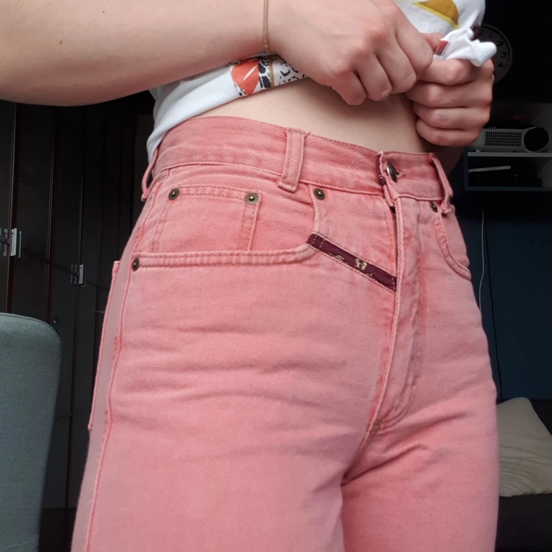 Supersöta laxrosa jeans - 90